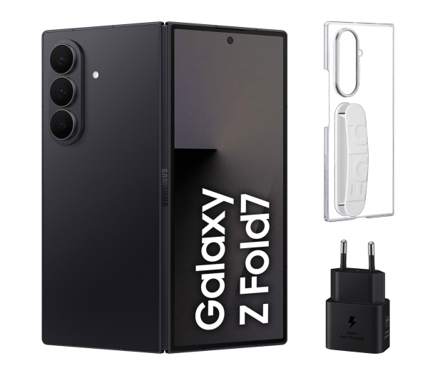 Samsung Galaxy Z Fold7 16GB/1TB Czarny + Clear Case + Charger - 1347413 - zdjęcie